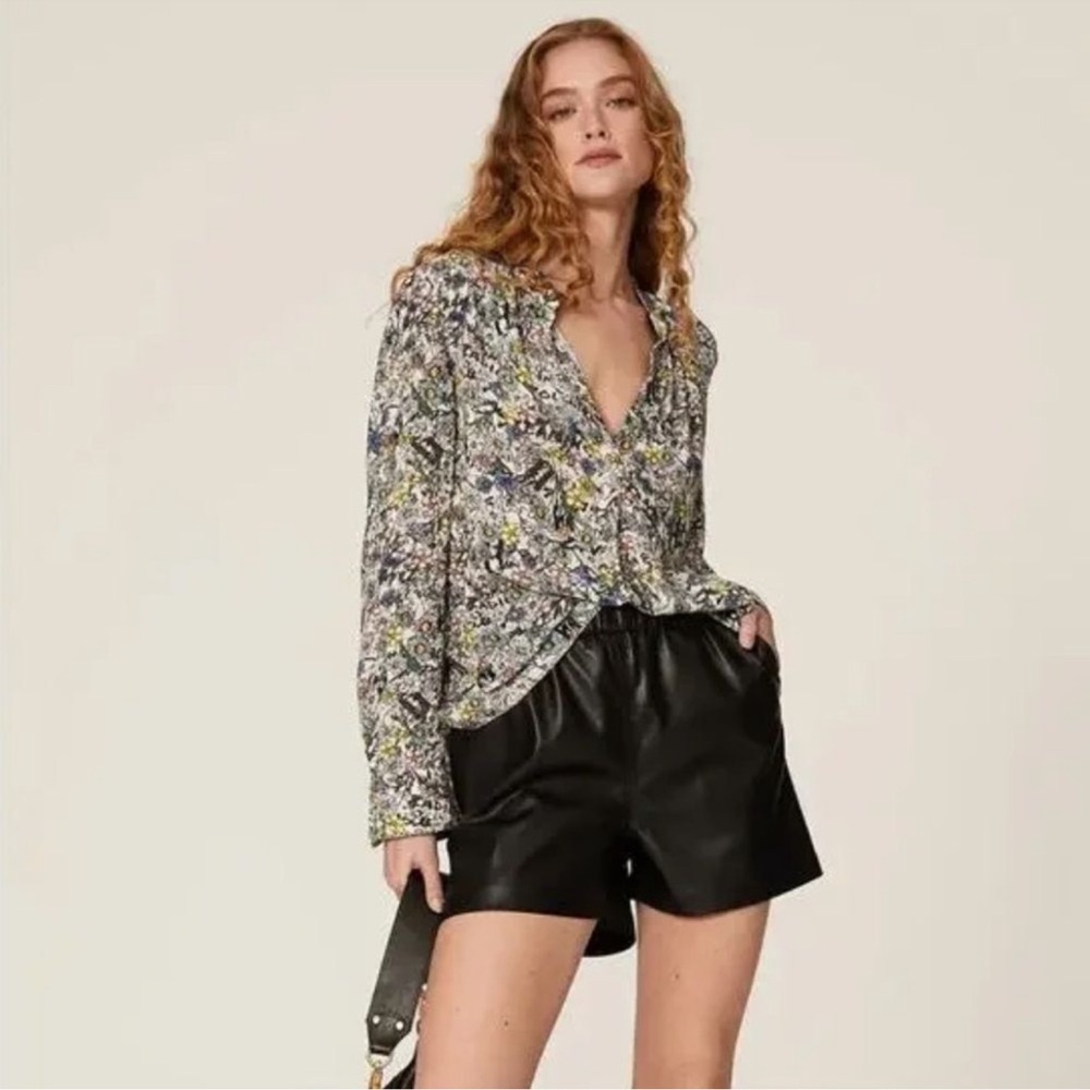ZADIG & VOLTAIRE Tink Crinkle Flower Top Liberty Garden Floral Size Medium